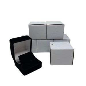 6 Black Flocked Earring Gift Boxes Jewelry Box New